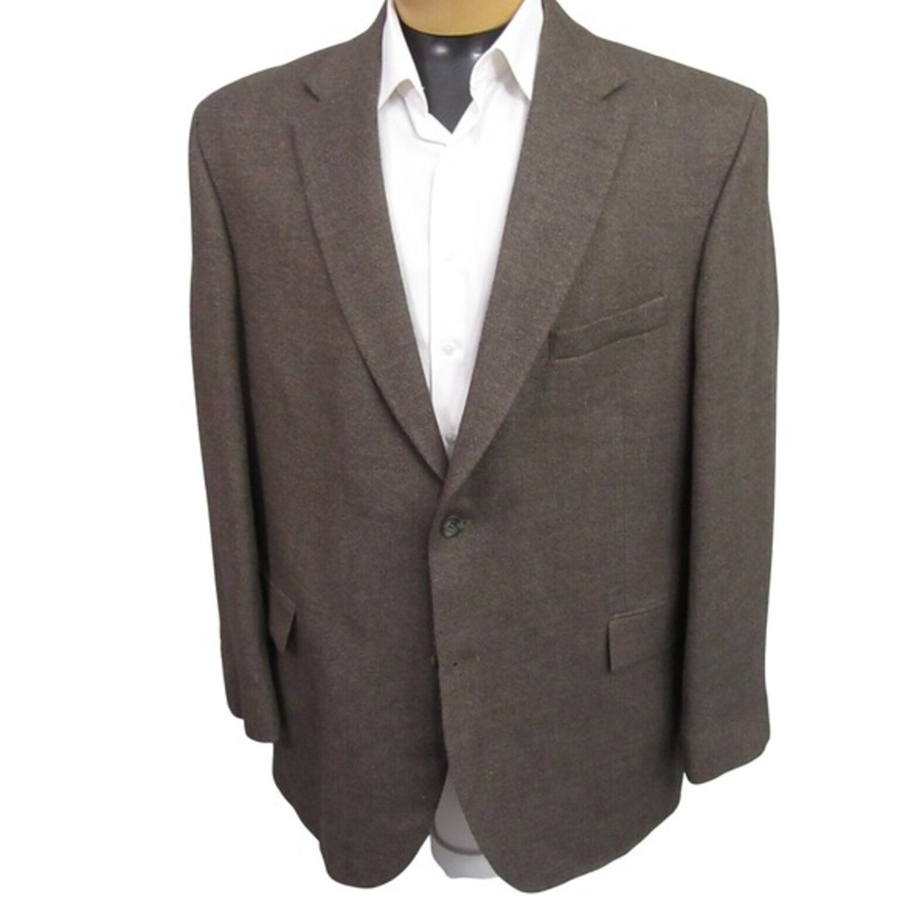 Croft & Barrow Mens Sport Coat 46L Brown 100% Lambswool Blazer‎ Jacket